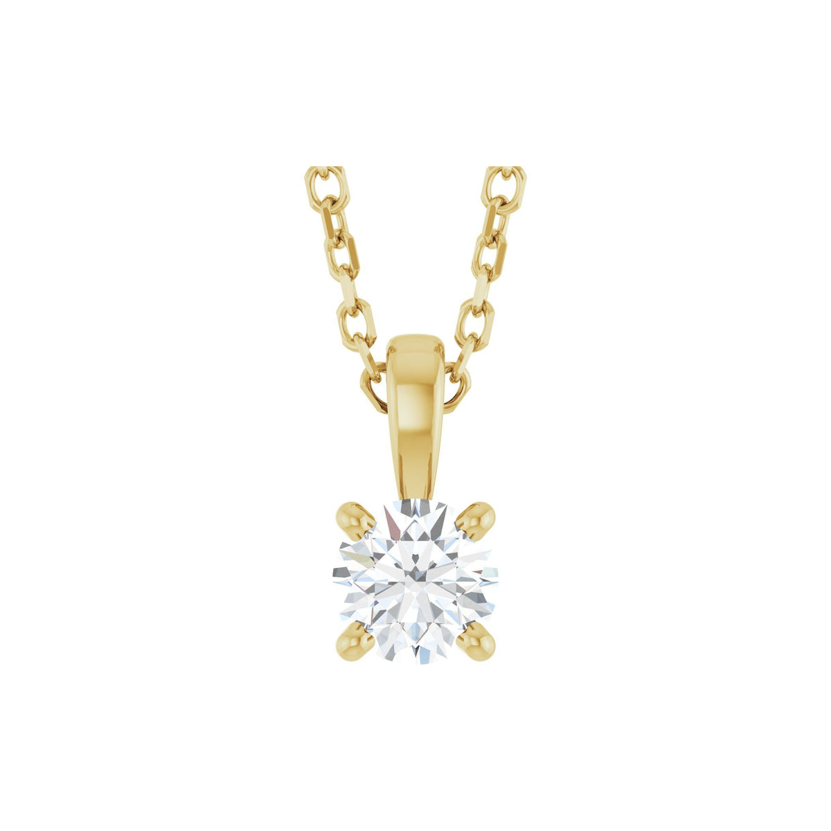 Natural Diamond Solitaire Necklace or Pendant