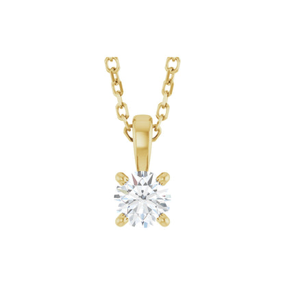 Natural Diamond Solitaire Necklace or Pendant