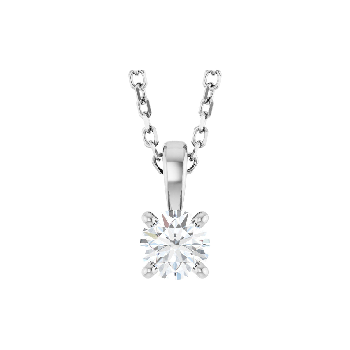 Natural Diamond Solitaire Necklace or Pendant