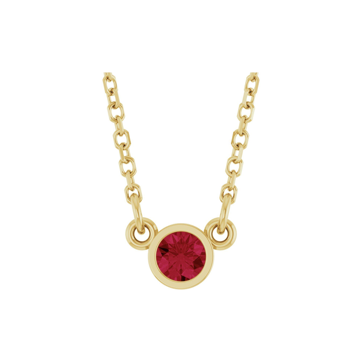 Natural Ruby Solitaire 16" Necklace
