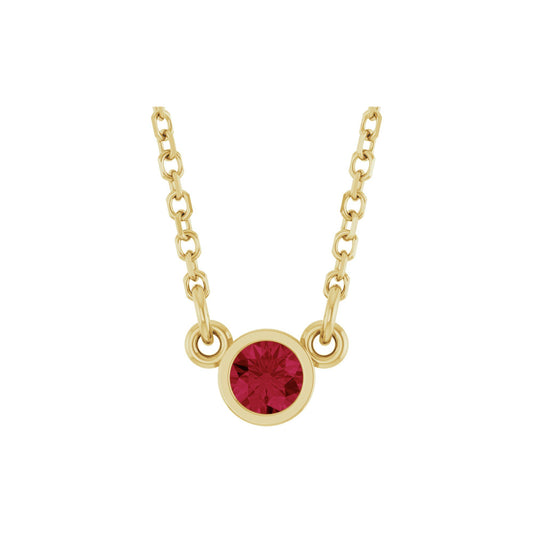 Natural Ruby Solitaire 16" Necklace