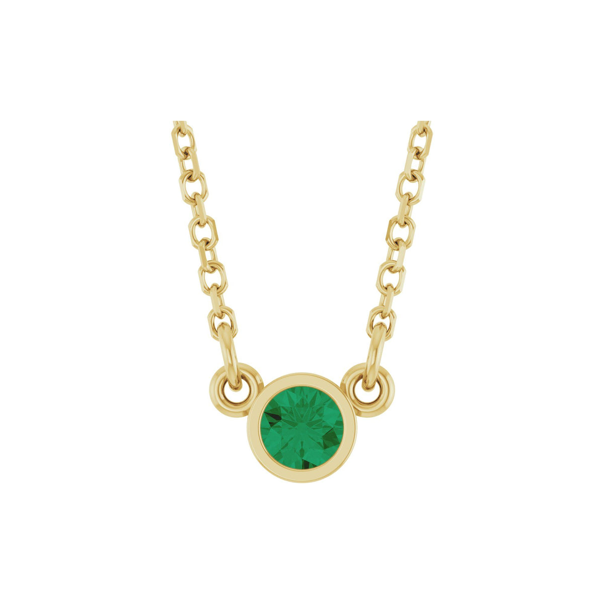 Natural Emerald Solitaire 16" Necklace