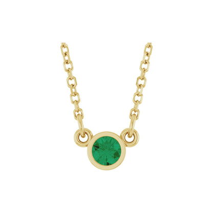 Natural Emerald Solitaire 16" Necklace