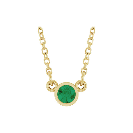 Natural Emerald Solitaire 16" Necklace