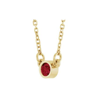 Natural Ruby Solitaire 16" Necklace