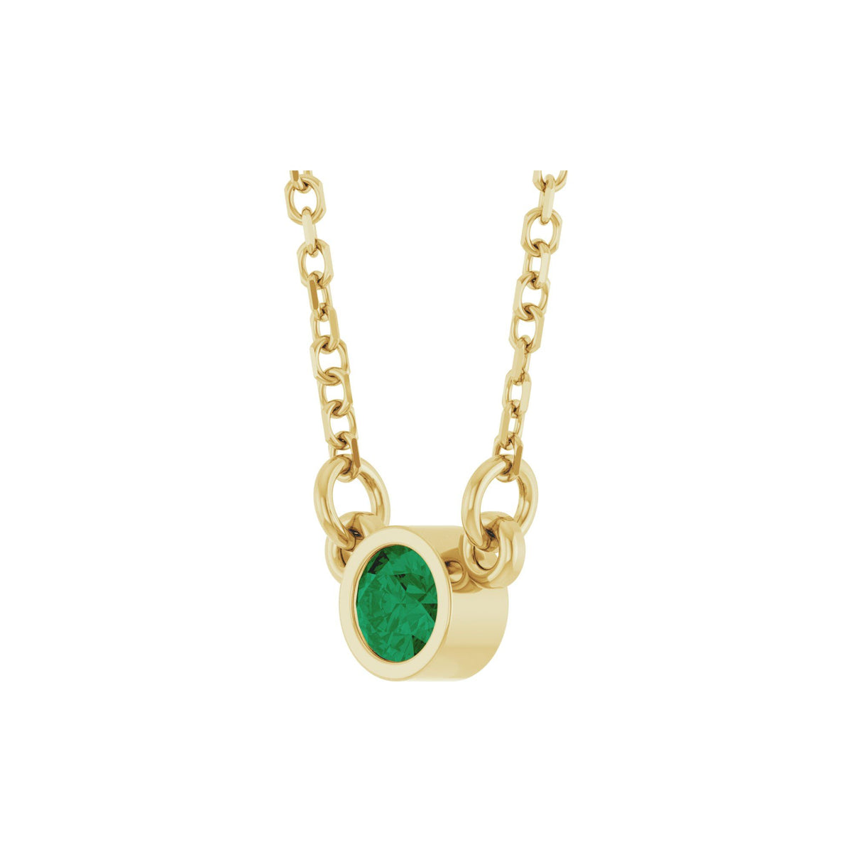 Natural Emerald Solitaire 16" Necklace