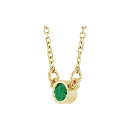 Natural Emerald Solitaire 16" Necklace