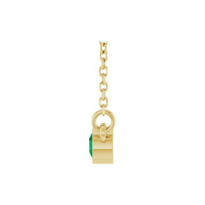 Natural Emerald Solitaire 16" Necklace