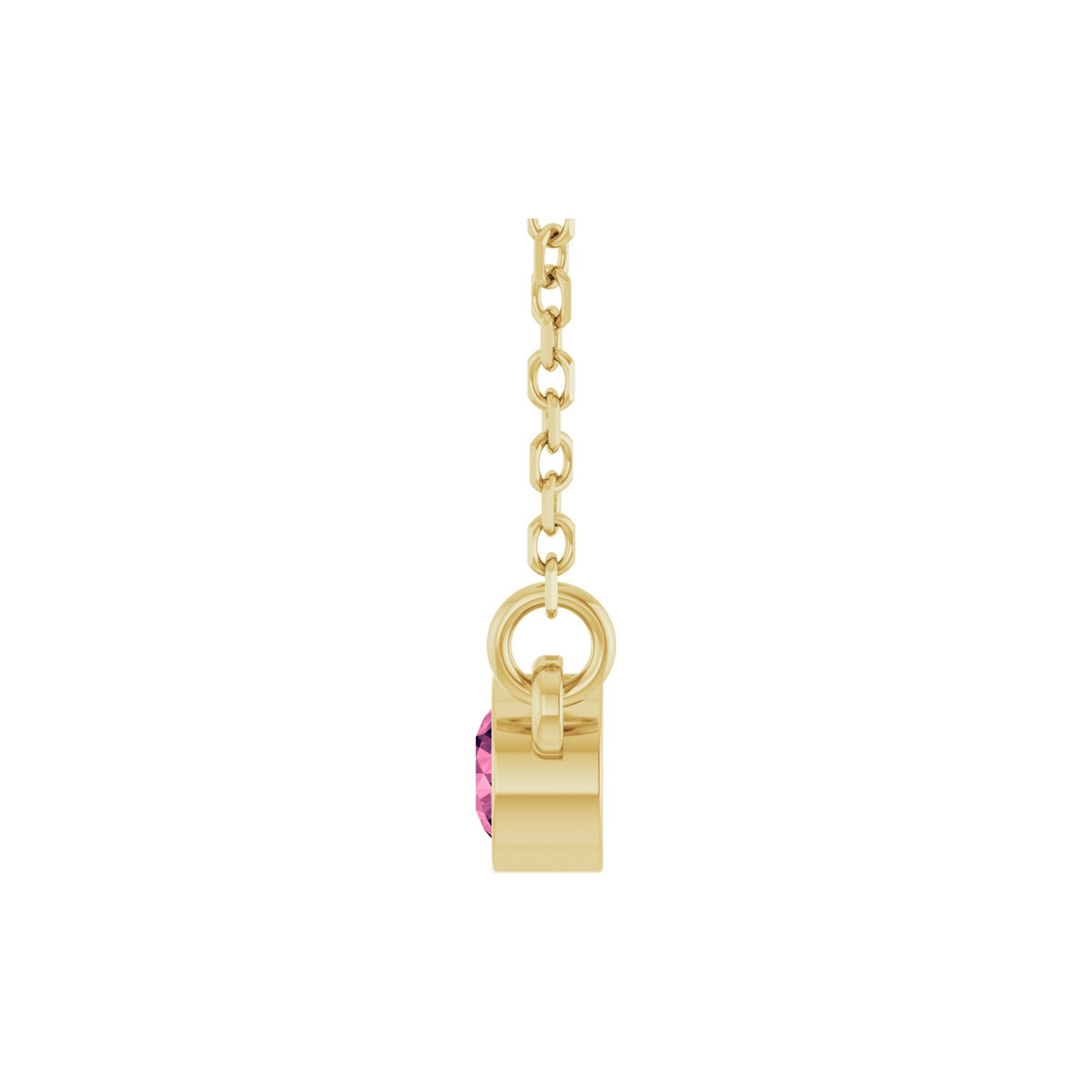 Natural Pink Tourmaline Solitaire 16" Necklace