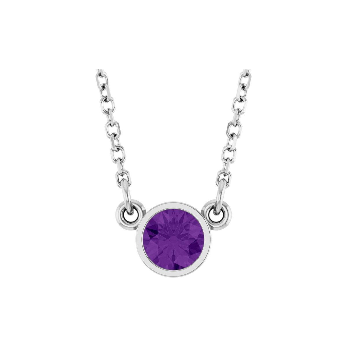 Natural Amethyst Solitaire 16" Necklace