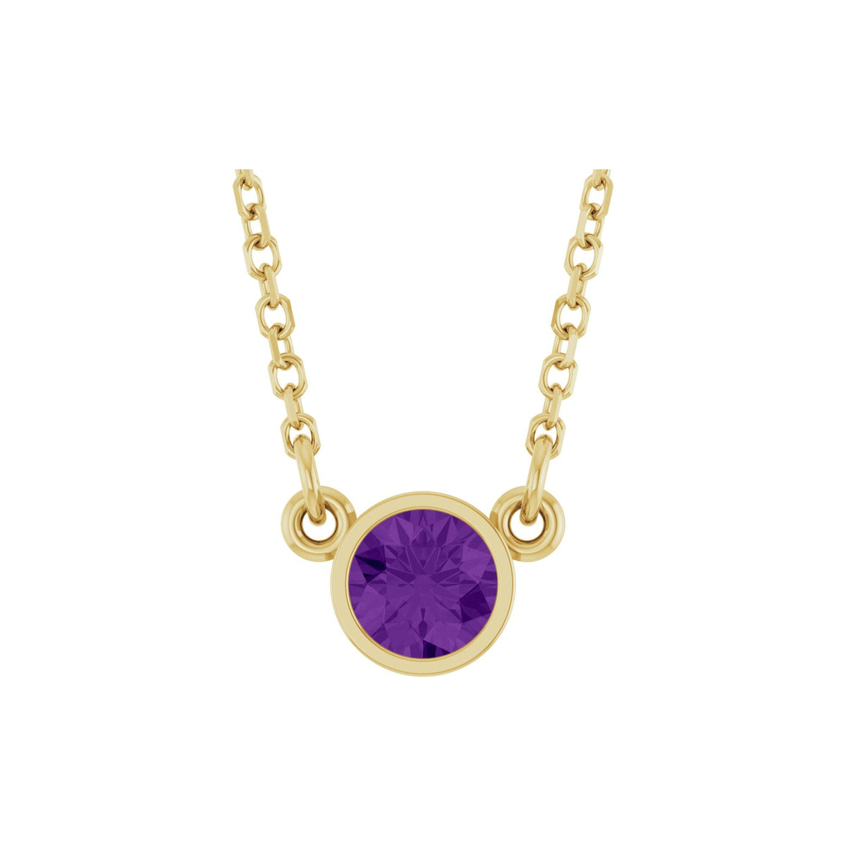 Natural Amethyst Solitaire 16" Necklace