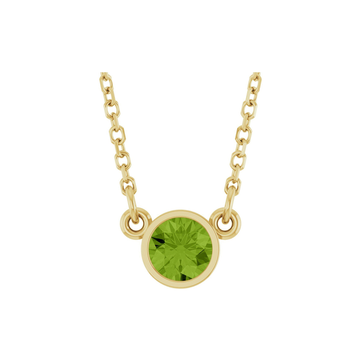 Natural Peridot Solitaire 16" Necklace