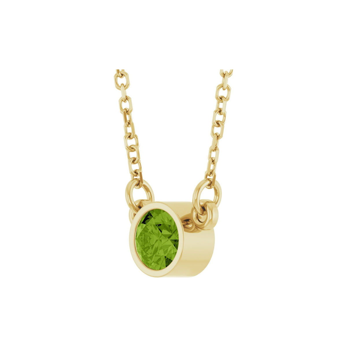 Natural Peridot Solitaire 16" Necklace