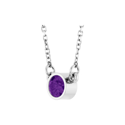 Natural Amethyst Solitaire 16" Necklace