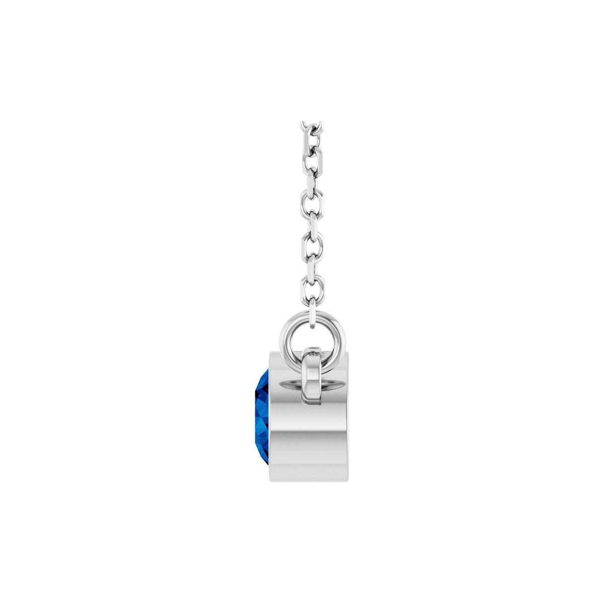 Natural Blue Sapphire Solitaire 16" Necklace