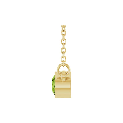 Natural Peridot Solitaire 16" Necklace