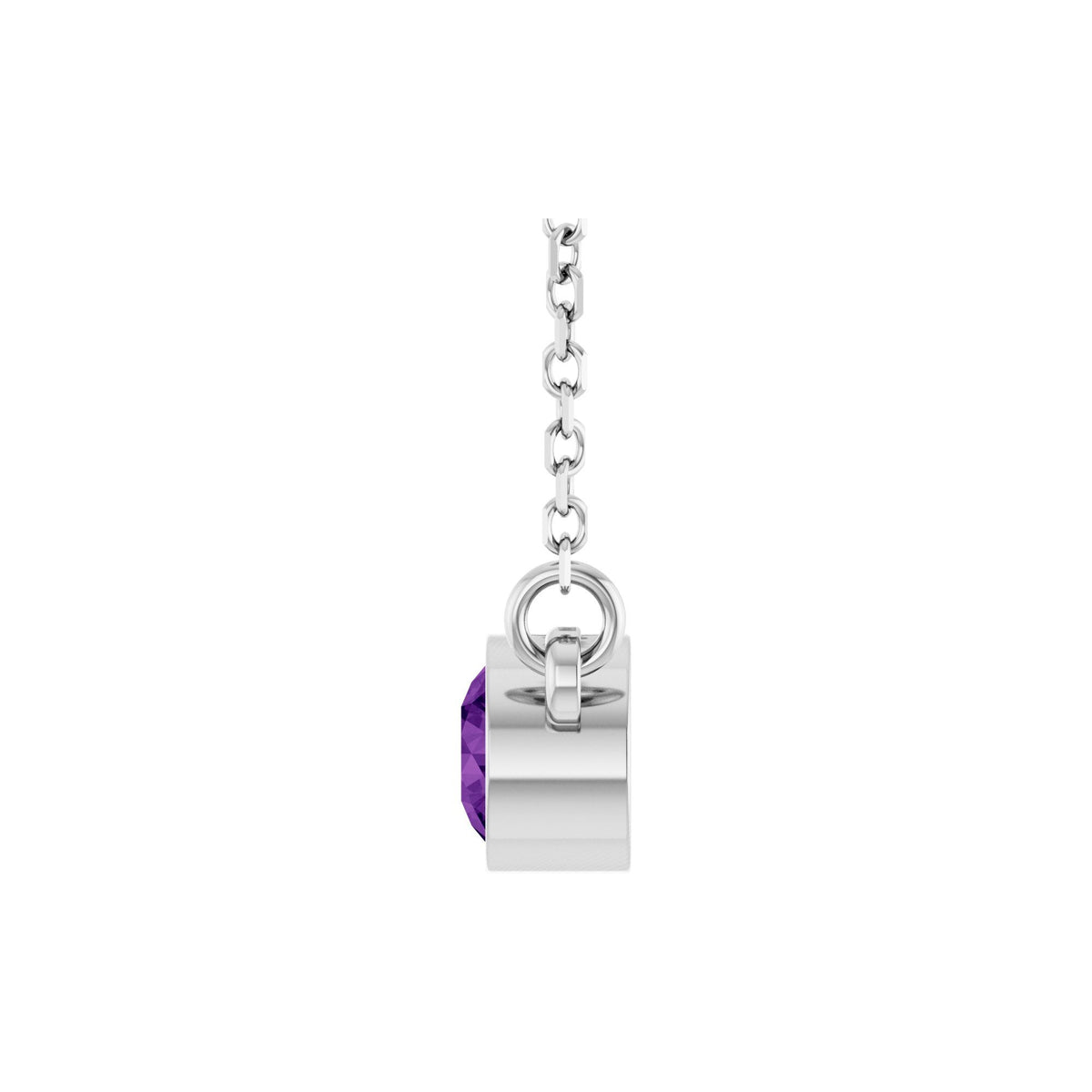 Natural Amethyst Solitaire 16" Necklace