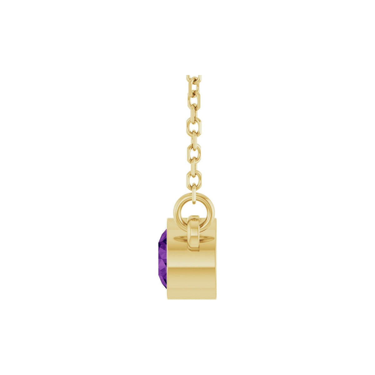 Natural Amethyst Solitaire 16" Necklace