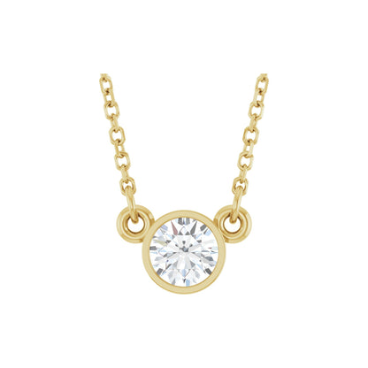 1/3 CT Natural Diamond Solitaire 18" Necklace