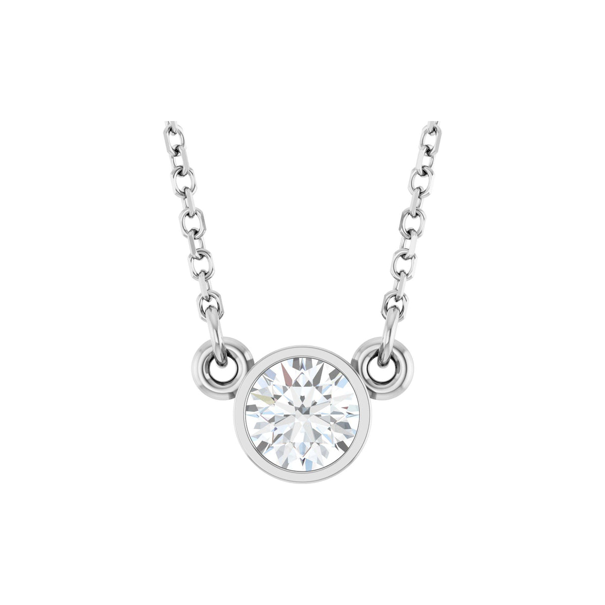 1/3 CT Natural Diamond Solitaire 18" Necklace