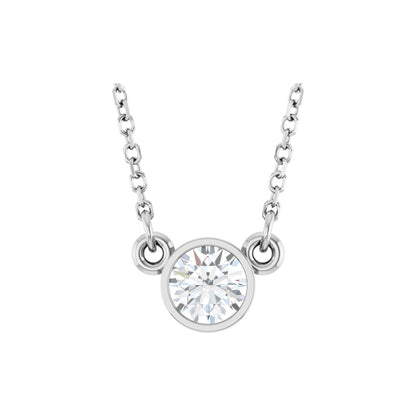 1/3 CT Natural Diamond Solitaire 18" Necklace