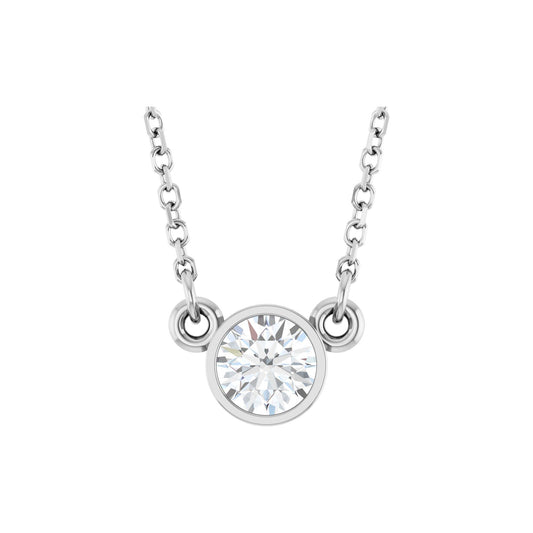 1/3 CT Natural Diamond Solitaire 18" Necklace