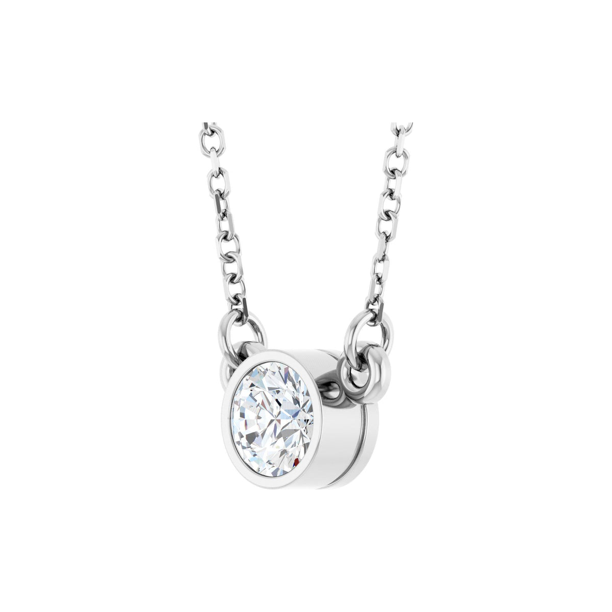 1/3 CT Natural Diamond Solitaire 18" Necklace