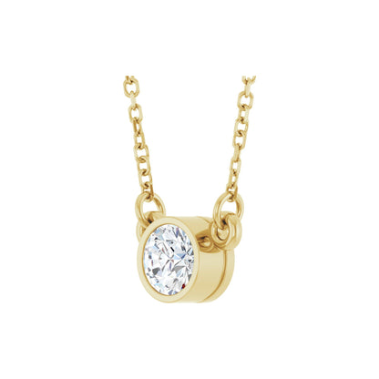 1/3 CT Natural Diamond Solitaire 18" Necklace
