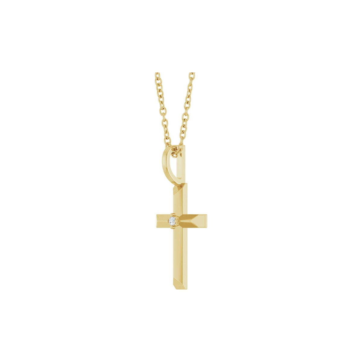 .0075 CT Natural Diamond Cross 16-18" Necklace
