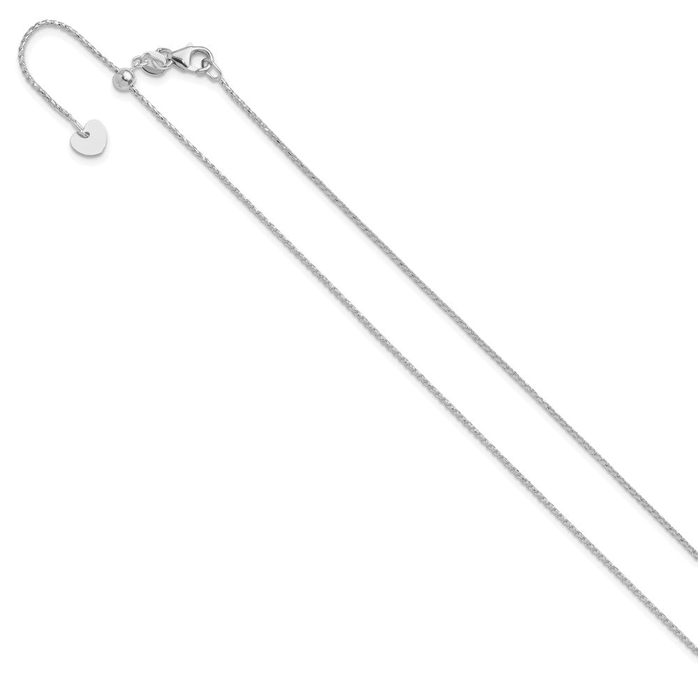Adjustable 1mm D/C Open Franco Chain 22" - White Gold