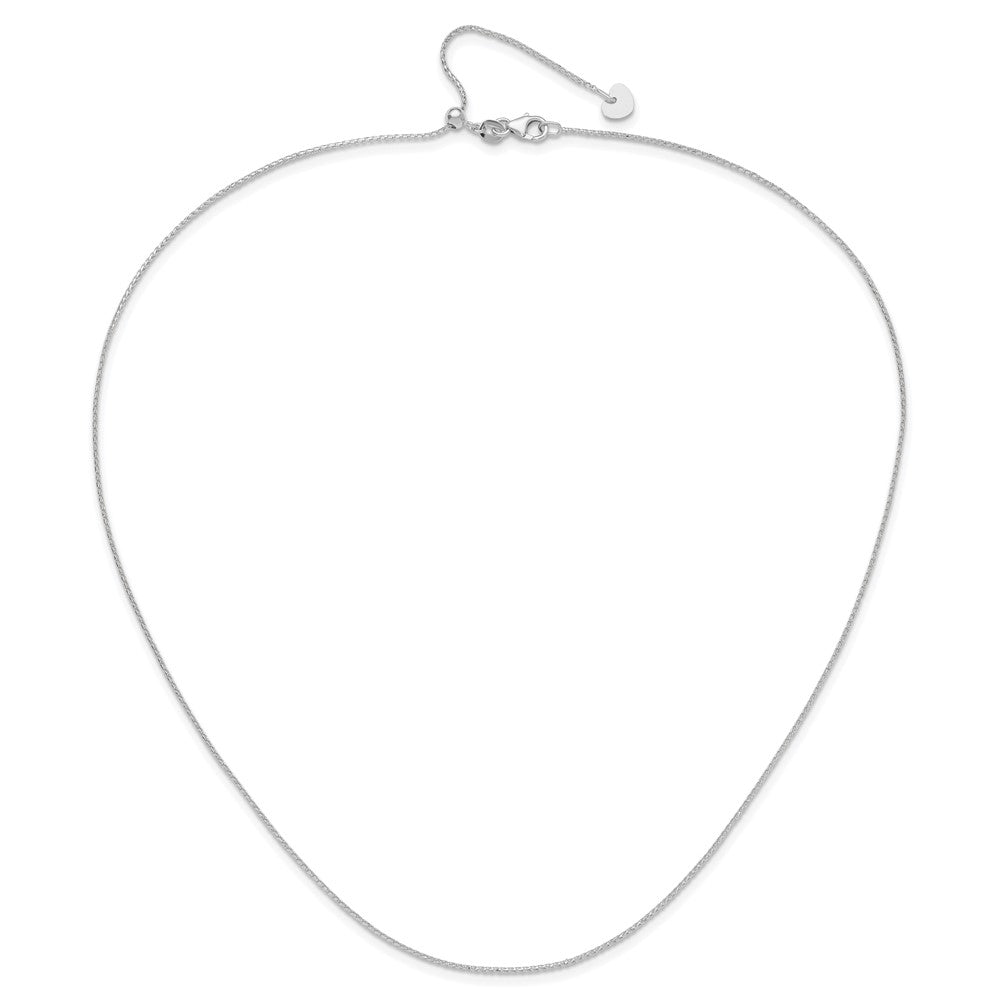 Adjustable 1mm D/C Open Franco Chain 22" - White Gold