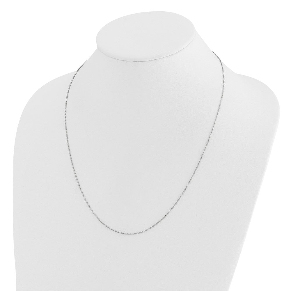 Adjustable 1mm D/C Open Franco Chain 22" - White Gold