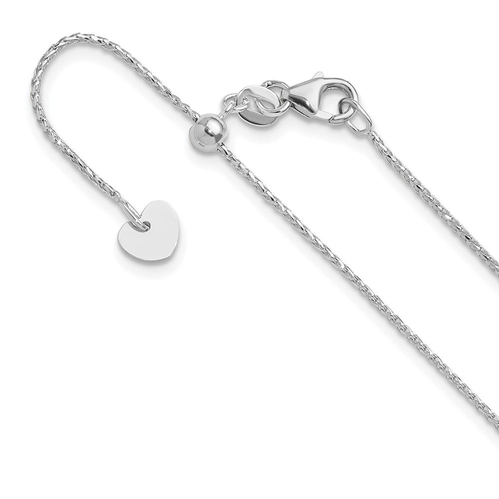 Adjustable 1mm D/C Open Franco Chain 22" - White Gold