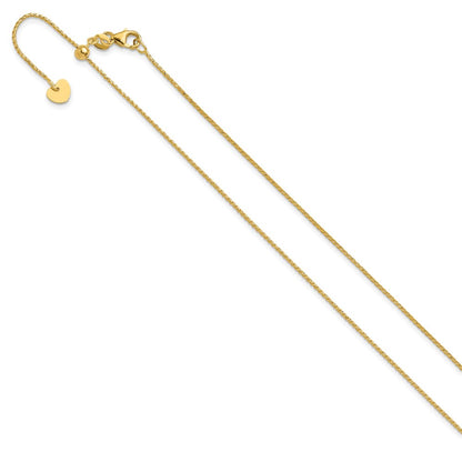 Adjustable 1mm D/C Open Franco Chain 22" - Yellow Gold