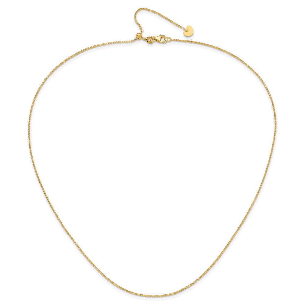 Adjustable 1mm D/C Open Franco Chain 22" - Yellow Gold