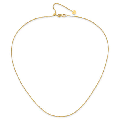 Adjustable 1mm D/C Open Franco Chain 22" - Yellow Gold
