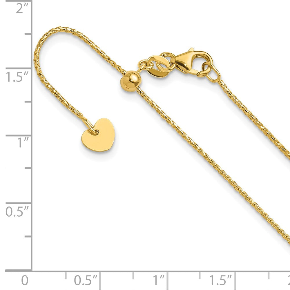 Adjustable 1mm D/C Open Franco Chain 22" - Yellow Gold