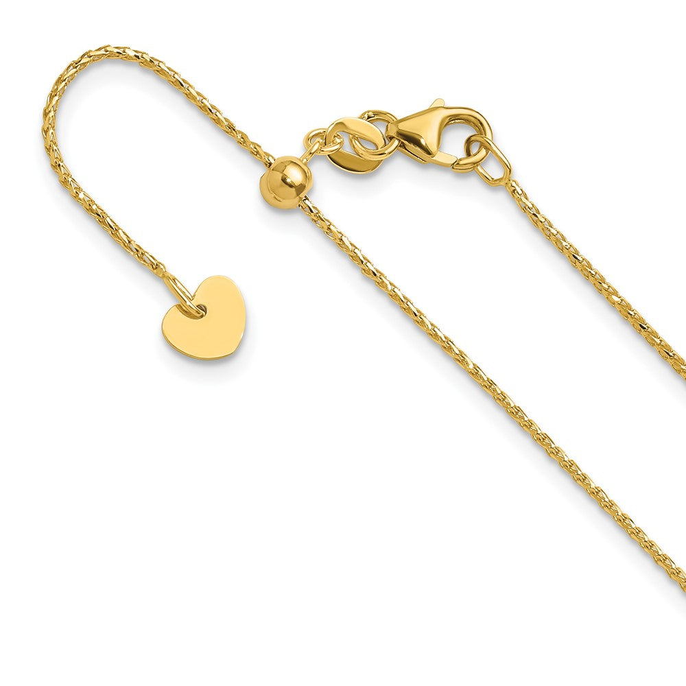 Adjustable 1mm D/C Open Franco Chain 22" - Yellow Gold