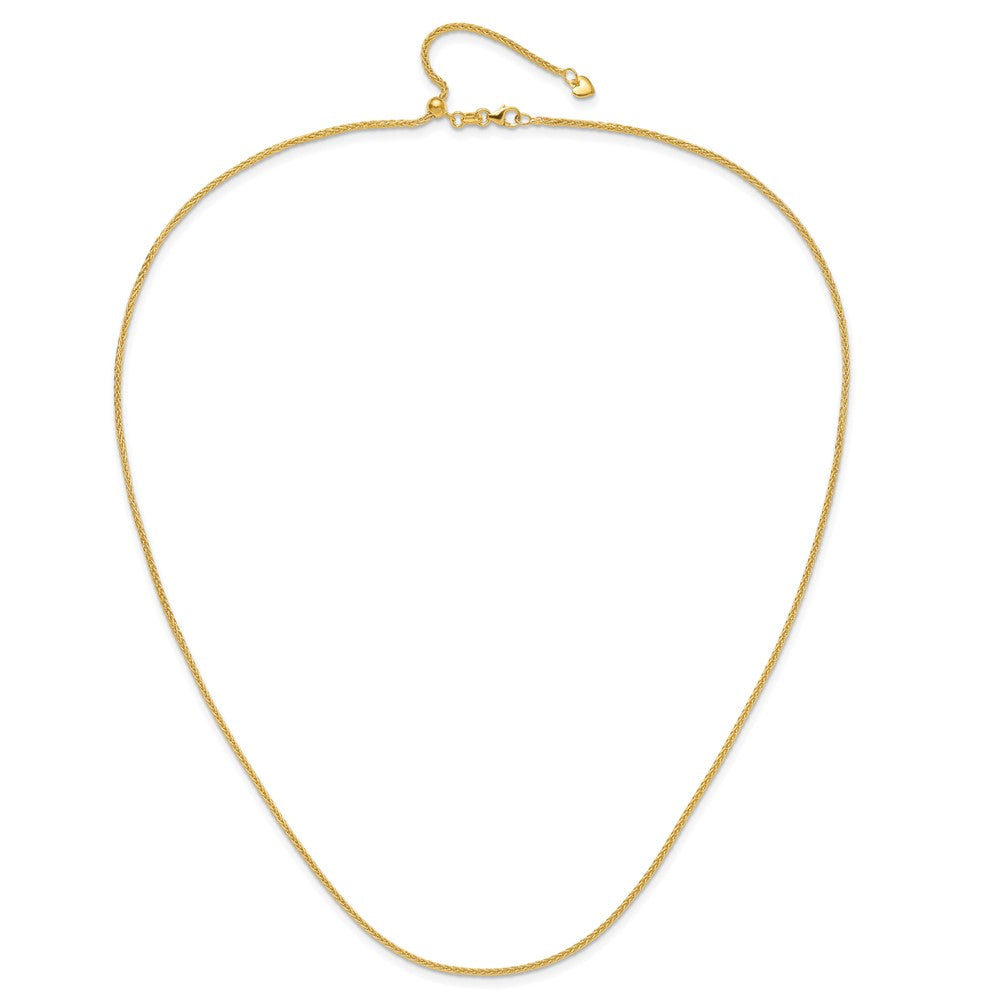 Adjustable 1.5mm Wheat Chain - Yellow Gold