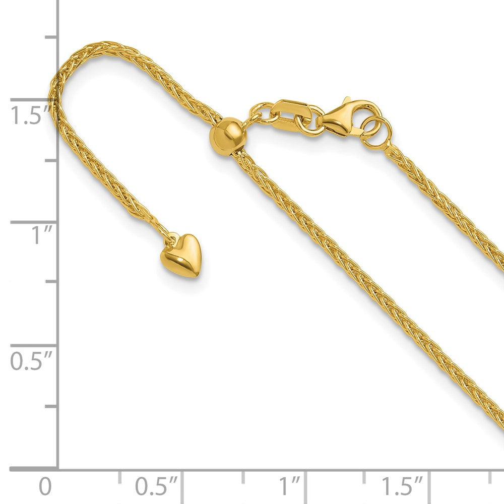 Adjustable 1.5mm Wheat Chain - Yellow Gold