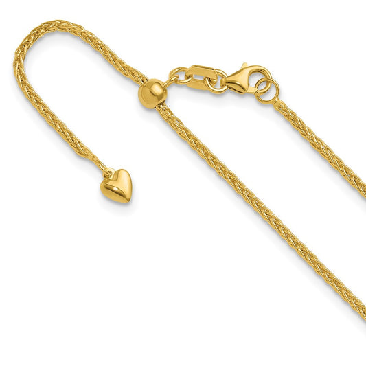 Adjustable 1.5mm Wheat Chain - Yellow Gold