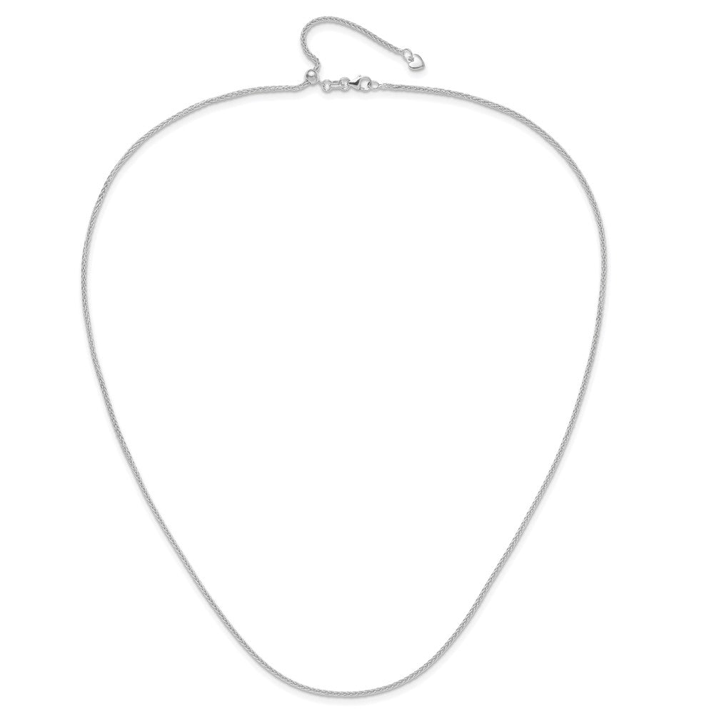 Adjustable 1.5mm Wheat Chain 22" - White Gold