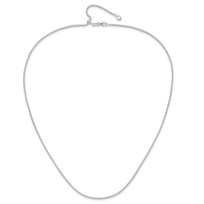 Adjustable 1.5mm Wheat Chain 22" - White Gold