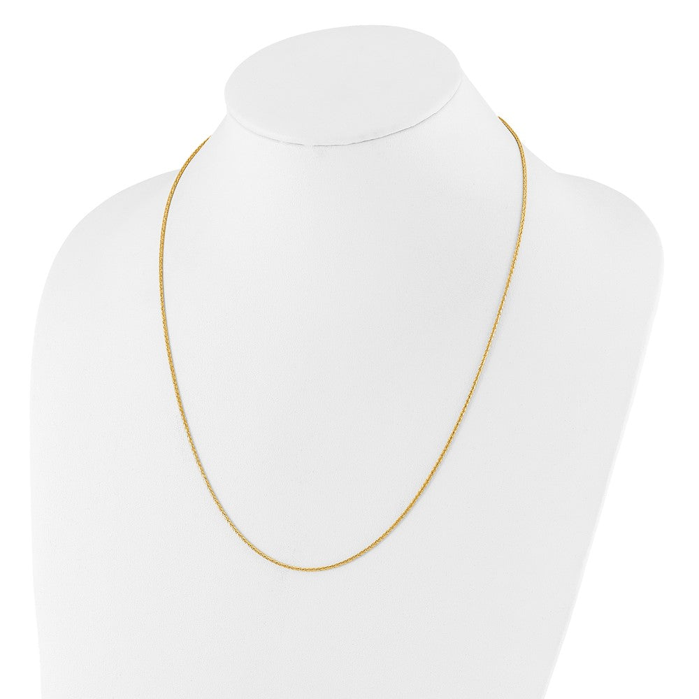 Adjustable 1.3mm D/C Wheat Chain 22" - Yellow Gold