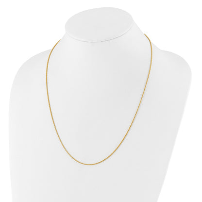 Adjustable 1.3mm D/C Wheat Chain 22" - Yellow Gold