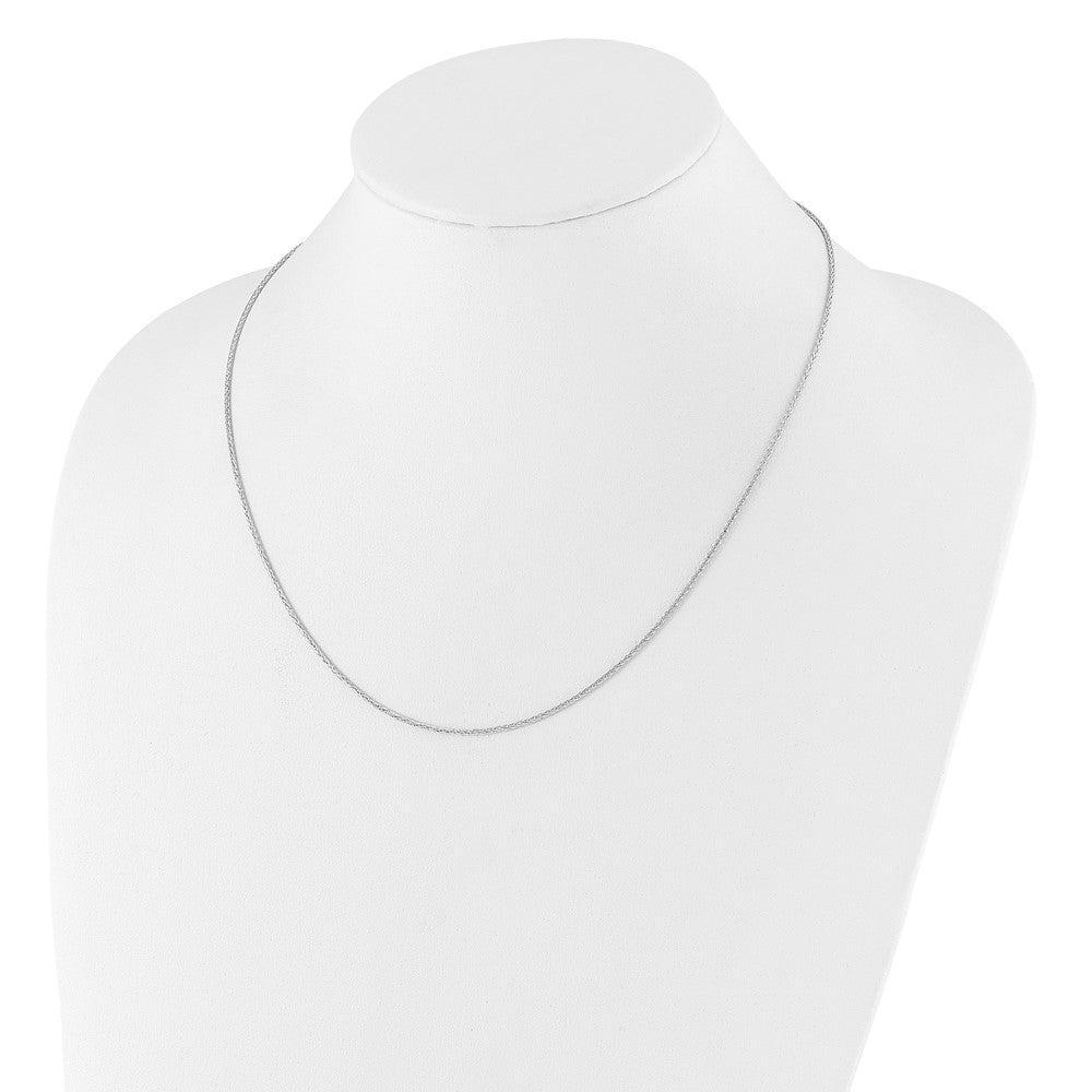 Adjustable 1.3mm D/C Wheat Chain 22" - White Gold