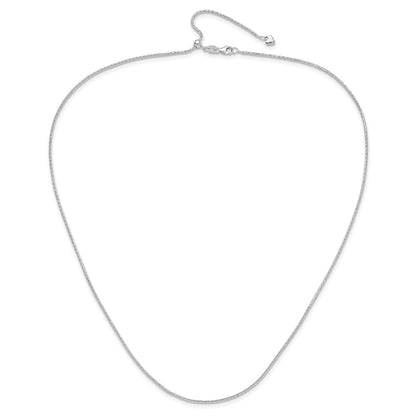 Adjustable 1.3mm D/C Wheat Chain 22" - White Gold