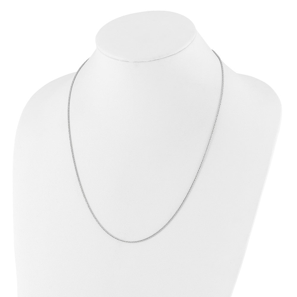 Adjustable 1.3mm D/C Wheat Chain 22" - White Gold