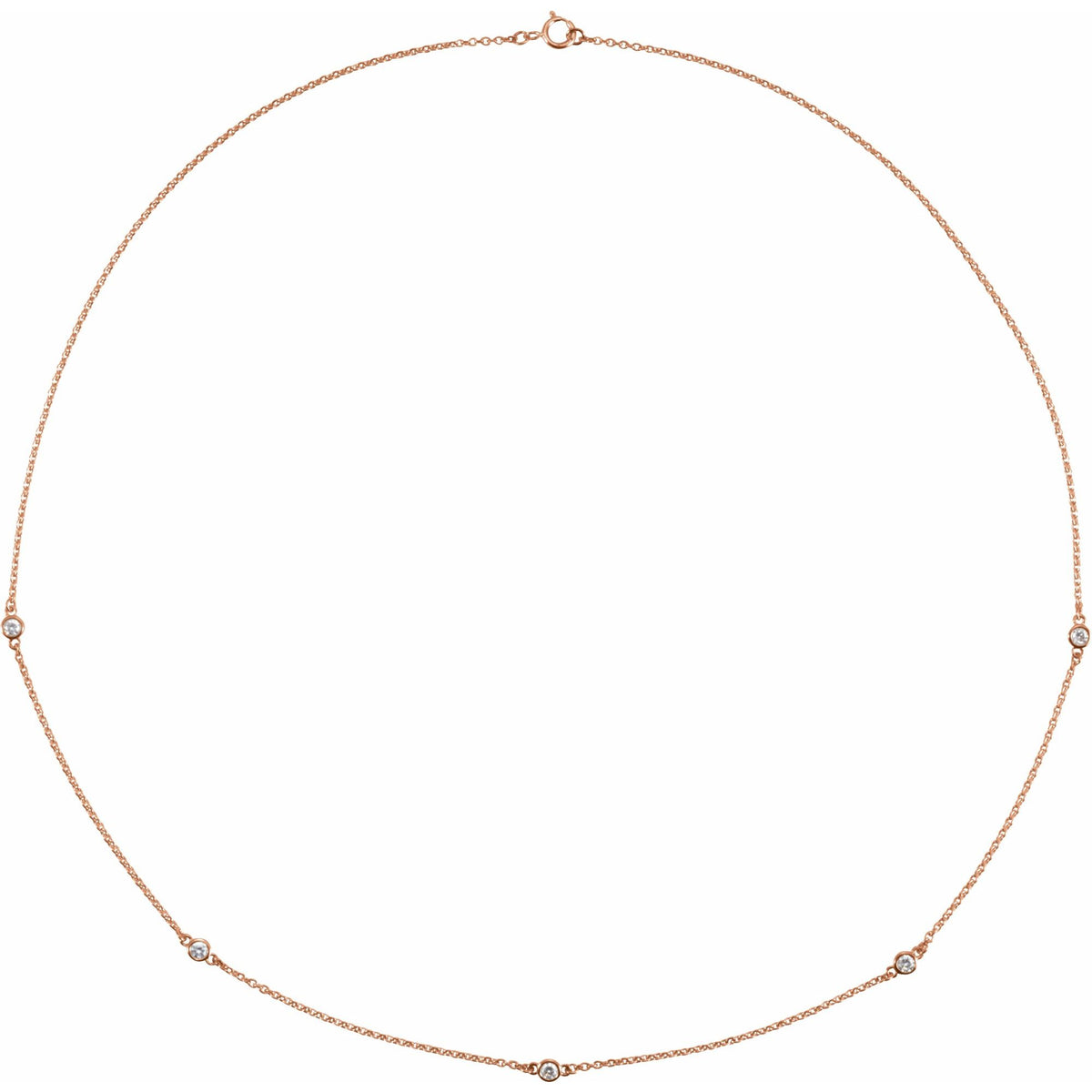 Natural Diamond Bezel-Set Station Necklace