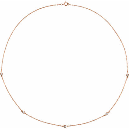 Natural Diamond Bezel-Set Station Necklace